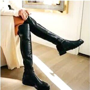 Stuart Weitzman 5050 Lift Boot Black Leather NWT